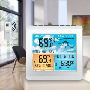 Wireless Digital Weather Clock with Forecast Alarm Clock Thermometer Hygrometer Outdoor Sensor Weather Station