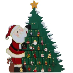 Wooden Advent Calendar Gift Packaging Box for Christmas Festive Holiday Countdown