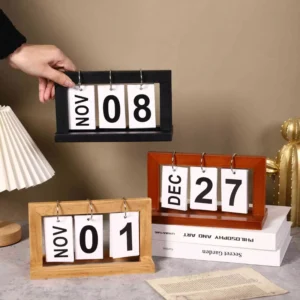 Wooden Calendar Decoration Minimalist Desk Calendar Home Decor Craft Ornament Office Stationery Item