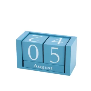 Wooden Calendar Ornaments Home Office Desktop Decoration Manual Date Mini Props
