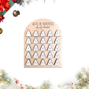 Wooden Christmas Countdown Advent Calendar Tabletop Hanging Holiday Home Decor