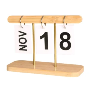 Wooden Flip Calendar Ornaments Simple Desktop Desk Home Office Decorations Crafts