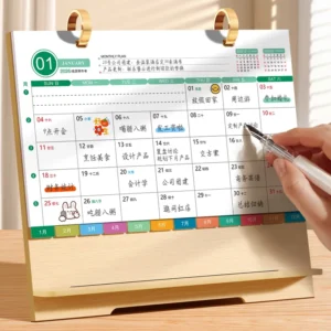Wooden Frame Index Notebook Desk Calendar Country Business Office Desktop Card Enterprise Special Edition Printing