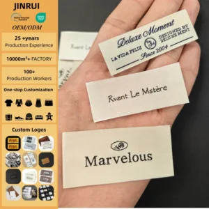 Wooden Shuttle Woven Label Cotton Soft Non Irritating Skin Friendly Clothing Tags Garment Labels for Apparel Manufacturers