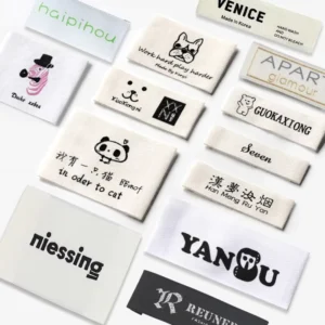 Woven Damask Satin Custom Logo Labels for Clothing
