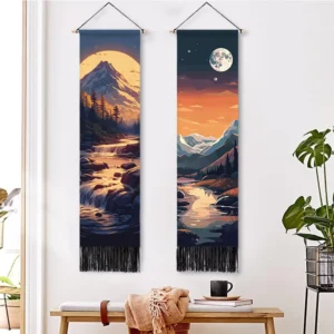 Woven Fabric Wall Hanging Tapestry Banner for Weddings and Anniversaries, Custom Design Available