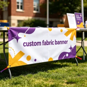 Wrinkle-Free Polyester Fabric Banner, Custom Full Color Digital Print, Durable Waterproof, Pole Pockets