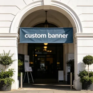Wrinkle-Free Sublimation-Printed Polyester Fabric Banner, Custom Full Color Trade Show Hanging Backdrop
