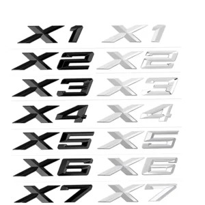 X1 X2 X3 X4 X5 X6 X7 Letter Badge Car Stickers for X GT Series Tail Logo Decals