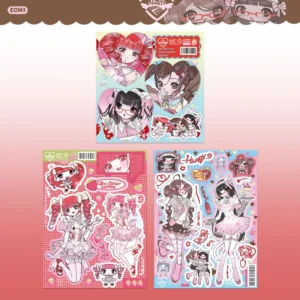 Y2K Korean Maid Girl Character Sticker Sheet for Journal and Photocard Decoration