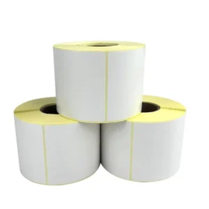 Yellow Thermal Printer Sticker Paper Strong Permanent Adhesive Paper Roll for Carton Packaging