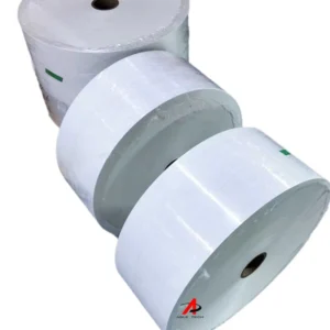 Yellow White Glassine Liner Adhesive Sticker Waterproof Blank Label Jumbo Roll