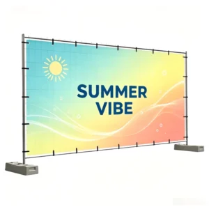 ZJ-B Digital Printing Polyester Foldable Hanging Outdoor Anti-Wind Advertising Fence Mesh Banner