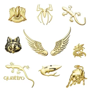 Zinc Alloy Car Mounted 3D Personalized Scratch Decorative Stickers Self-Adhesive Single Use Car Modification